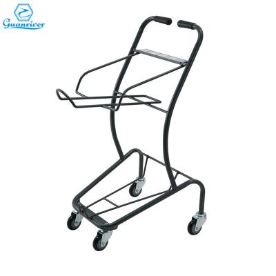 China Guanriver Antirust Hot Sale High Quality Double Basket Trolley For Supermarket for sale