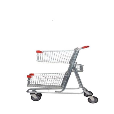 China GuanRiver Unveiling Supermarket Shopping Cart Troley 4 Wheels Shopping Cart Standard Size for sale