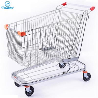 China Corrosion Protection Metal Shopping Trolley Cart With Baby Seat 240L Large Capacity for sale