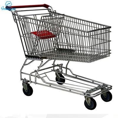 China Unveiling Asian Metal Guanriver Used Shopping Carts Supermarket Trolley With Wheels for sale