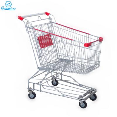 China Guanriver Unfolding Metal Asian Supermarket Trolley Shopping Trolley For Retail Store for sale