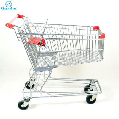 China Unfolding Metal Shopping Cart Custom Asian Guanriver Carts Four Wheels for sale