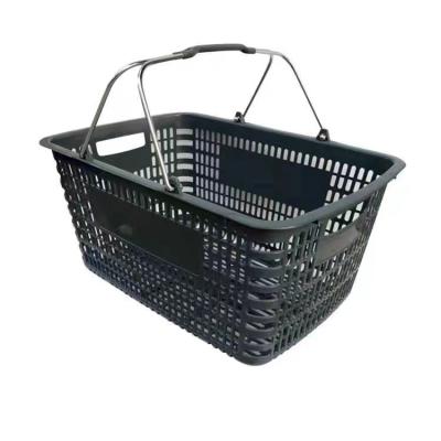 China PP Plastic Heavy Duty Plastic Baskets For Storage Stackable Cheap Plastic Basket With Handles For Shops for sale