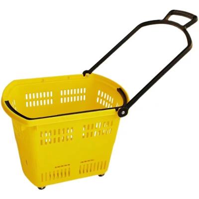 China High quality pp plastic multicolor plastic shopping basket with handle for cheap shopping for sale