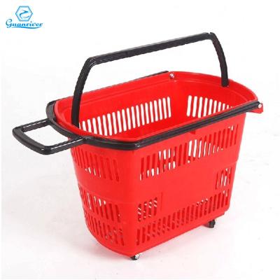 China Sustainable& Guanriver Strong Wholesale 45L High Quality Plastic Roll Shopping Basket for sale