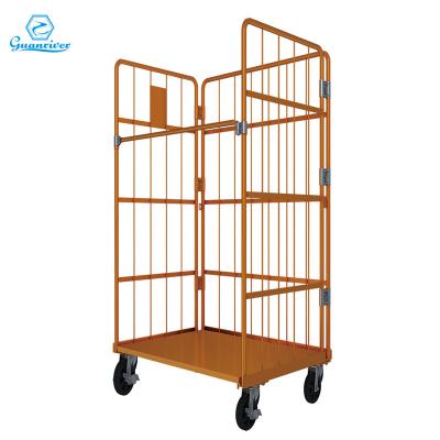 China Excellent Rustproof Wholesale Wire Mesh Roll Container With Wheels for sale