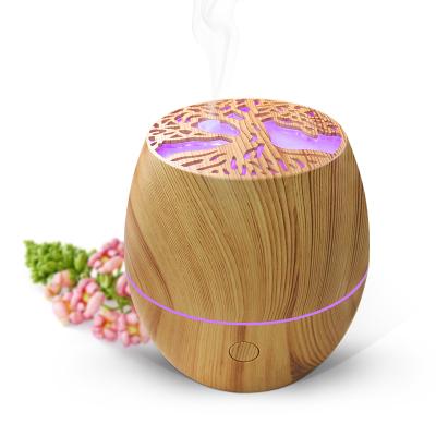 China Household USB Power 120ml Grain Humidifier Aroma Diffuser Ultrasonic Electric Wooden Household Essential Oil Diffuser for sale