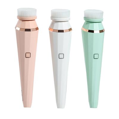 China DEEP CLEANING Electric Deep Cleanse Wash Mini Face Massager Vibration Brush 4 in 1 Waterproof Electric Face Facial Cleansing Brush for sale