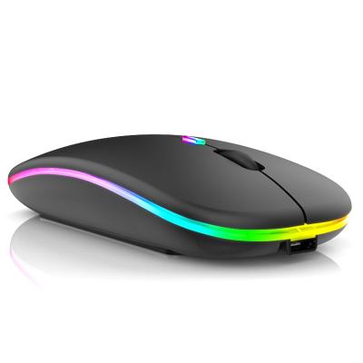 China new 3D computer mouse 3D LED colorful ultra-thin rechargeable lithium battery lights 2.4Ghz optical wireless game mouse for sale