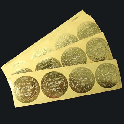 China Waterproof Company Anniversary Certificated Embossing 3d Sealing Label Sticker for sale