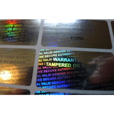 China Holographic Adhesive Permanent Strong Adhesive Custom Labels Food Security Labels Tamper Proof Seal for sale