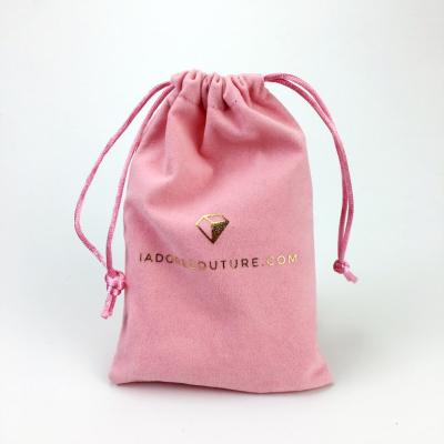 China Recyclable Cute Custom Velvet Bag Drawstring Velvet Bag Small Jewelry Pouches for sale