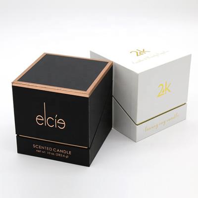 China Disposable Luxury Customized Golden Logo Printed Candle Packaging Cardboard Box for sale