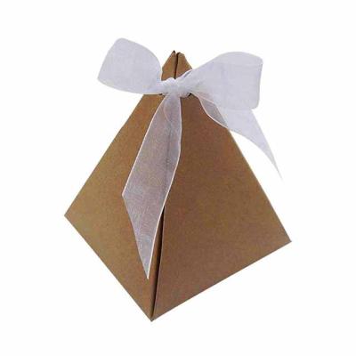 China DIY Wholesale Disposable Custom Gift Candy Blank Kraft Paper Pyramid Box for sale