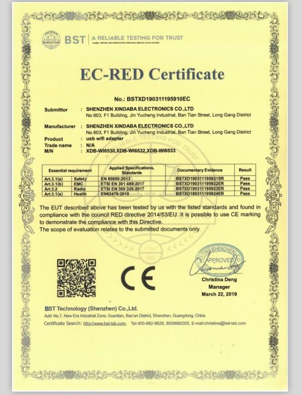 CE - Shenzhen Xindaba Electronics Co., Ltd.