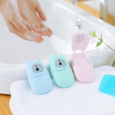 China Wholesale Hand Bath Travel Colorful Portable Washing Scented Slice Covers Foaming Box Paper Soap Box for sale