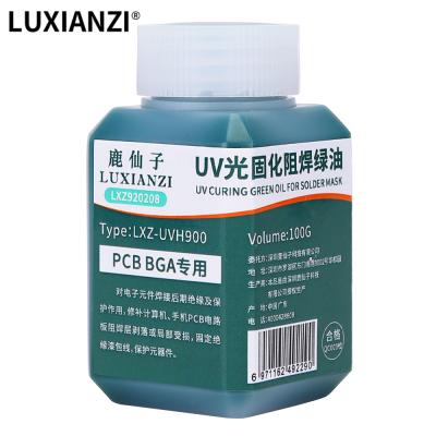 China UV Mask PCB LUXIANZI 100g Green UV Oil For BGA PCB Motherboard Paint Prevent Corrosive Paste Solder Flux for sale