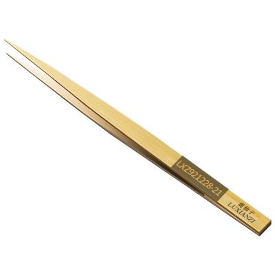 China Aluminum Copper Tweezers Bamboo Tweezers For Gold Foil Pointed Type Anti-Static Tweezers for sale