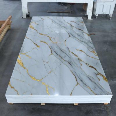 China 1220x2800 mm PVC-marmeren plaat voor interieurdecoratie Te koop