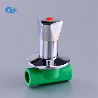 China LK-2-004 ( 20mm ) plastic pipe welding ppr brass concealed stop valve with handle for sale