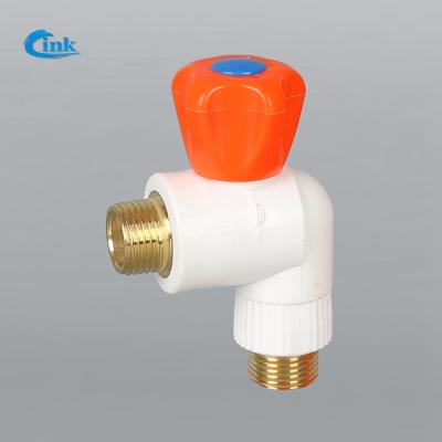 China LK-2-019 ( 20mm ) plastic pipe welding ppr brass angle union ball valve for water pipe and plumbing for sale