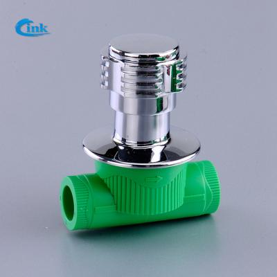 China LK-2-003 ( 20mm ) green PP-R plastic pipe welding ppr brass concealed stop valve with handle for sale