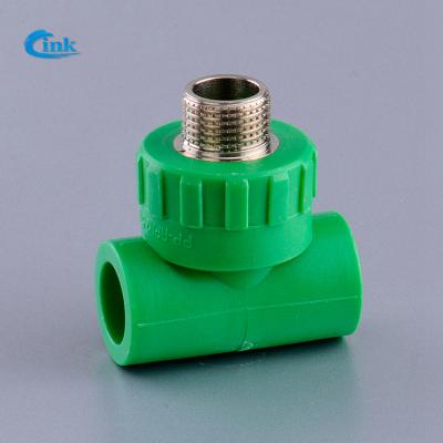 China LK-3-007 ( 1/2*20 mm ) low price factory supply high quality ppr brass pipe fittings PP-R brass male thread tee fitting for sale