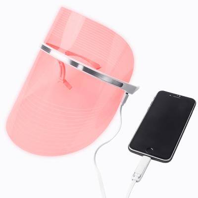 China Pigment Removal 3 Colors Korea Glow Photon Infrared Beauty Rechargeable Colorful Flashing Light Up Therapy Face Facial Led Mask for sale