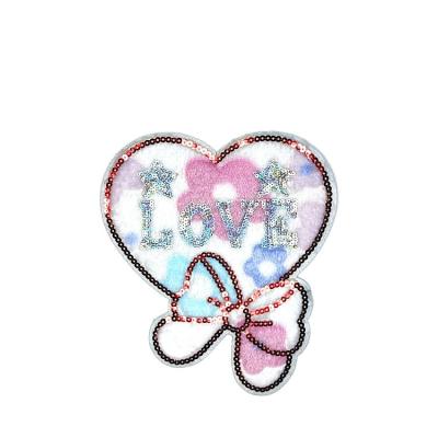 China Glitter sequins like patch under unique sensitive cute flashing lights personality made in china beaded patches for sale