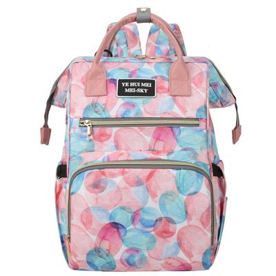 China Multi-Functional Printed Water Resistant Baby Diaper Bag Backpack For Mom Diapers Bag for sale