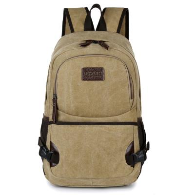 China Other wholesale retro men empty khaki school backpack canvas outdoor bagpack for sale