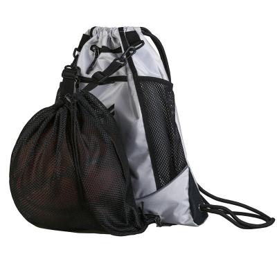 China Waterproof Lightweight Basketball Ball Bags Cheap Promotional Drawstring Bags Backpack for sale