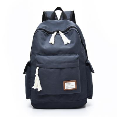 China Large Laptop Travel Vintage Outdoor Backpack Waterproof Canvas Rucksack Hiking Camping Fleece School Bag for sale