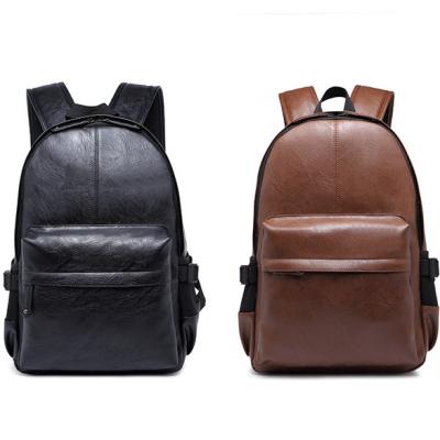 China Factory wholesale waterproof PU leather men backpack waterproof travel bagpack students schoolbag for sale