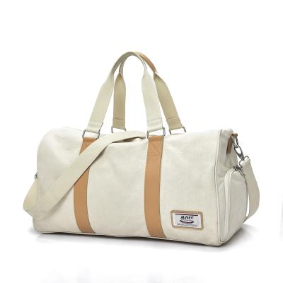 China Customizable Vintage Weekend Canvas Women Gym Bag With Shoes Travel Duffel Bag for sale