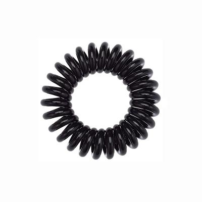 China Women 3.5cm Durable Clear Black Traceless Elastic Spiral Hair Bands Scrunchies Plastic Hair Ties Hair Accessories Brown for sale