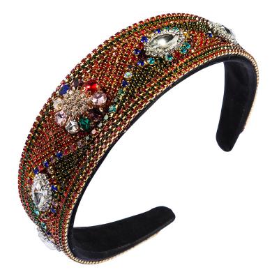 China European and American style headband custom luxury gorgeous fashion accessories love wide headbands rhinestone headbands for sale