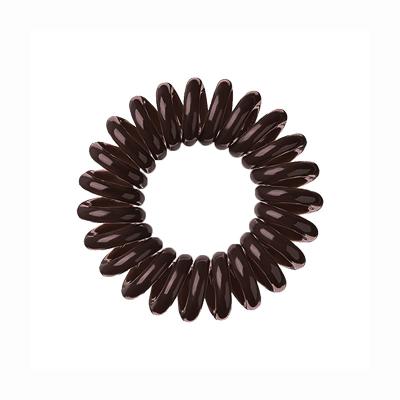 China Custom high quality transparent black 3.5cm spiral coil durable traceless 3cm Brown small Mini Elastic Bands Phone Cord loves hair ties for sale