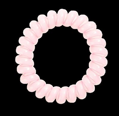 China Custom Box Durable Traceless Plastic 5cm Ponytail Holder Bundling Rubber Spiral Ring Elastic Band Hair Rubber Bands TPU for sale