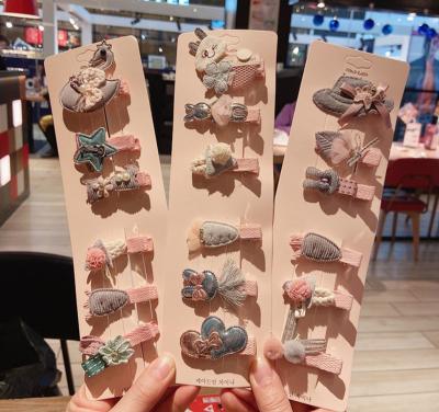 China Metal Clips Wholesale Cute Cartoon Pink Rabbit Kid Girls Hair Accessories 6pcs Korean Hair Clips Set For Kids for sale