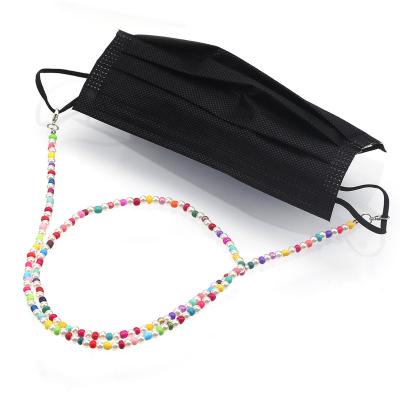 China 2021 Fashion Good Wear Portable Anti-lost Face Cover Lanyard Pearl Crystal Neck Strap Lanyard Bead Face Mask Necklace Holder Chain Strap for sale