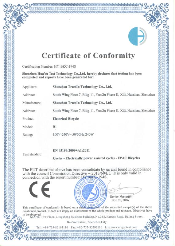 CE - Shenzhen Trustin Technology Co., Ltd.