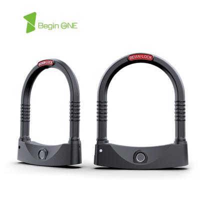 China 2020 High Security New Waterproof IP65 Motorcycle Bicycle U Lock Fingerprint Bike Lock Durable E for sale