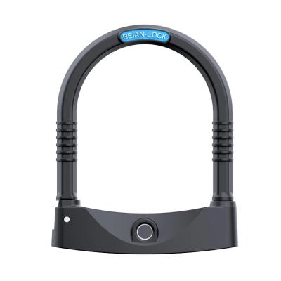 China Durable High Security Hot Sale Electronic Blue Tooth Security Lock Fingerprint U Lock For Bike Bicycle for sale