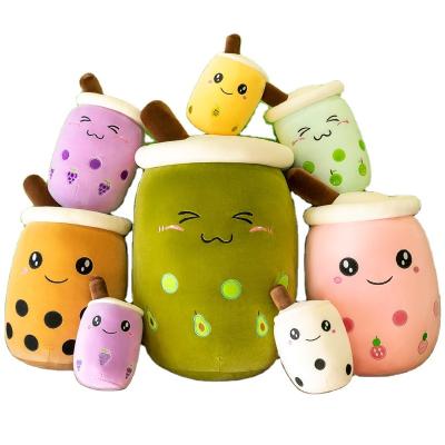 China Gift kids play high quality soft custom lovely doll pillow cute milk tea bubble tea boba plush toy for kids adults boba lovers for sale