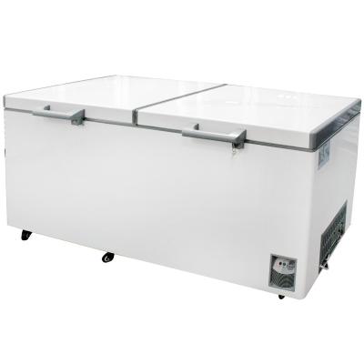 China Low Energy Consumption 691L Double Doors Chest Freezer For Commercial Use for sale