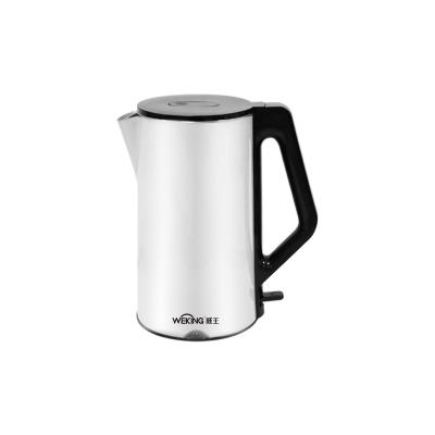 China 360 Degree Base 1.7L Rotation Electric Kettle Stainless Steel Body Double Layer High Quality Plastic Body for sale