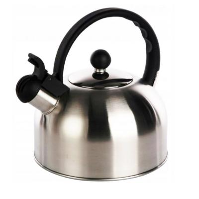 China Sustainable Silver Modern Gas Metal Stovetop Induction Tea Kettle Modern Stove Top Stainless Steel Whistling Kettle for sale