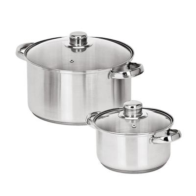 China Durable Steel Handle And Knob Cookware Sets Stainless Steel Color Cookware Cookware Set For Induction for sale