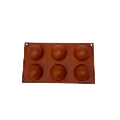 China Viable Hot Chocolate Bomb Cake Tools Jelly Dome Mousse 6 Cavity Middle Sphere Resin Silicone Mold Semi for sale